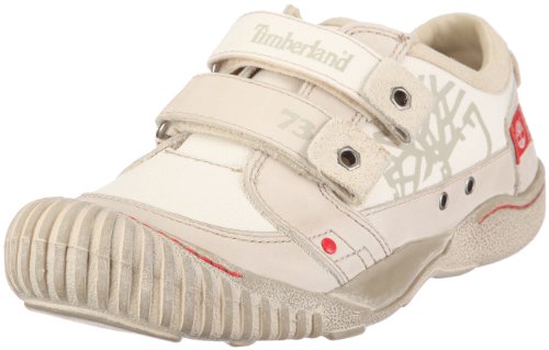 Timberland Unisex-Kinder FTK Crown Point F/L Hook & Loop Ox Halbschuhe, Weiss/Bone w/Red 39 EU von Timberland