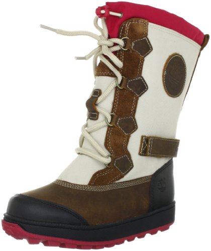 Timberland Unisex-Kinder Mukluk Holderness BRN/RED Stiefel, Braun (Medium Brown with, 34 EU von Timberland