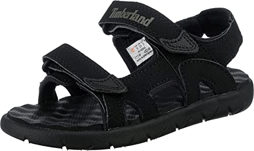 Timberland Unisex-Kinder Perkins Row-2-Strap Sandalen, Schwarz (Black Xv0), 28 EU von Timberland