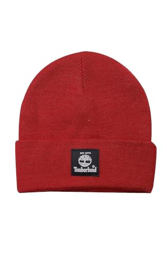 Timberland Unisex Kurze Uhrenkappe mit gewebtem Etikett Beanie-Mütze, Barbados Kirsche, One Size von Timberland