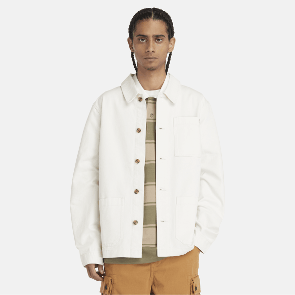 Timberland - Verwaschene Kempshire Chore Canvas-Jacke für Herren in Weiß, Mann, Weiß, Größe: L von Timberland