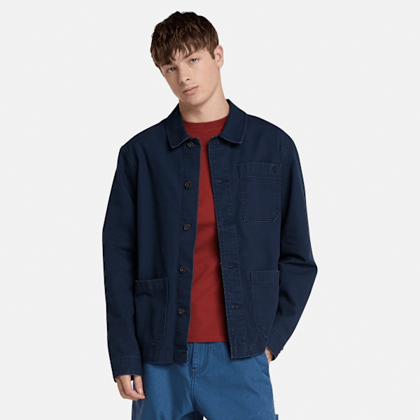 Timberland - Verwaschene Kempshire Chore Canvas-Jacke für Herren in Dunkelblau, Herren, Blau, Größe: 3XL von Timberland