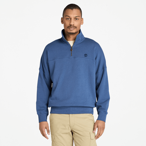 Timberland - Viertelreißverschluss-Sweatshirt für Herren in Dunkelblau, Mann, Blau, Größe: S Timberland - Viertelreißverschluss-Sweatshirt für Herren in Dunkelblau, Mann, Blau, Größe: S von Timberland