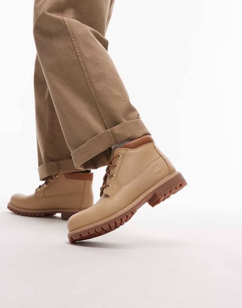 Timberland - Wasserdichte, halbhohe Chukka-Schnürstiefel in Beige-Neutral von Timberland