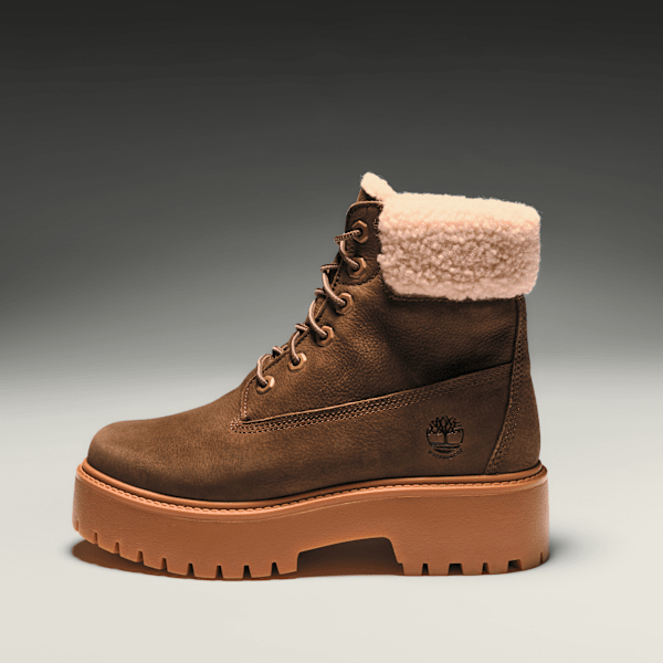 Timberland - Wasserdichter Stone Street Boot mit Plateausohle und warmem Futter für Damen in Dunkelbraun, Damen, Braun, Größe: 38 von Timberland