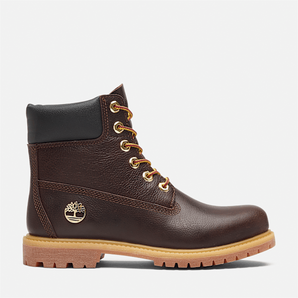 Timberland - Wasserdichter Timberland Premium Espresso 6-Inch-Boot zum Schnüren für Damen in Dunkelbraun/Schwarz, Damen, Braun, Größe: 39 von Timberland