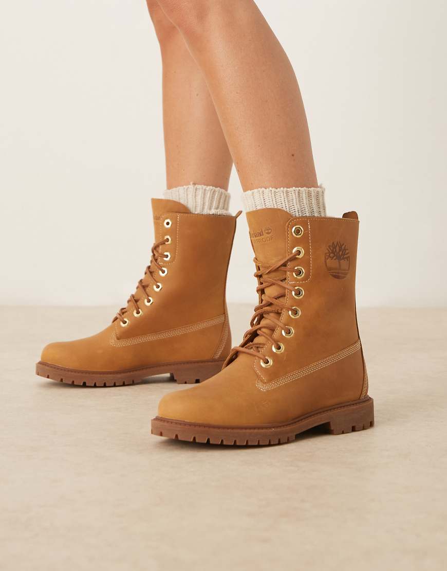 Timberland - Wasserfeste Schnürstiefel in genarbtem Weizenbraun, 8 Zoll-Brown von Timberland