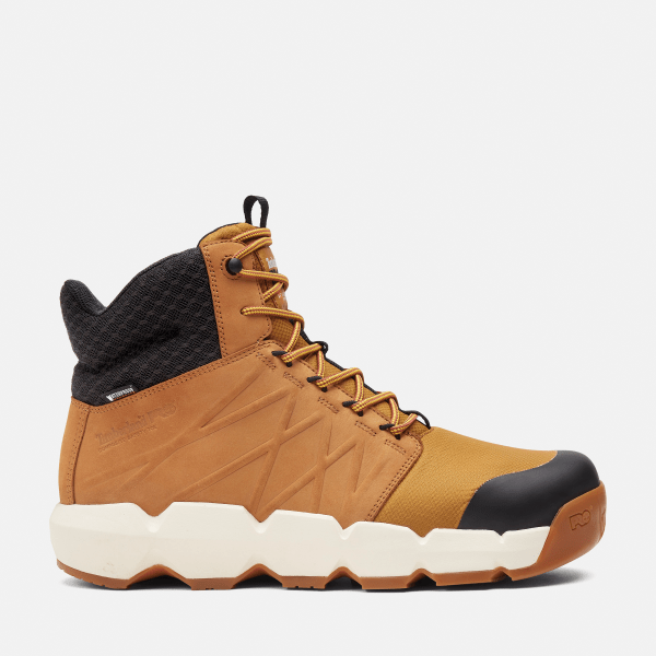 Timberland - Wasserfester Timberland PRO Morphix 6-Inch Work Boot mit Zehenschutz aus Verbundwerkstoff für Herren in Dunkelgelb, Herren, Gelb, Größe: 41 von Timberland