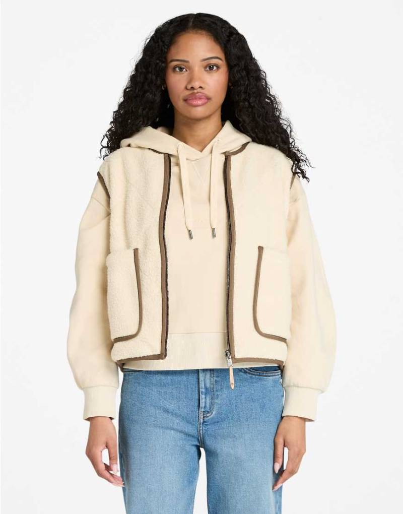 Timberland - Weste aus Teddyfleece in Beige-Weiß von Timberland