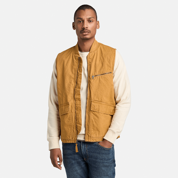 Timberland - Weste aus gewaschenem Canvas für Herren in Dunkelgelb, Mann, Gelb, Größe: L Timberland - Weste aus gewaschenem Canvas für Herren in Dunkelgelb, Mann, Gelb, Größe: L von Timberland