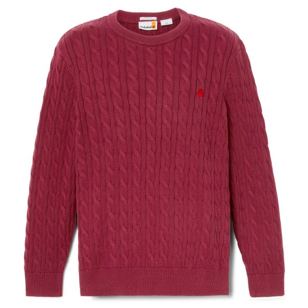 Timberland - Williams River Cable Crewneck Sweater - Pullover Gr S rot von Timberland