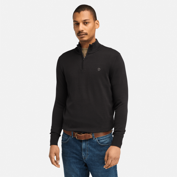 Timberland - Williams River Pullover mit 1/4-Reißverschluss für Herren in Pflaster-Schwarz, Herren, Schwarz, Größe: S von Timberland