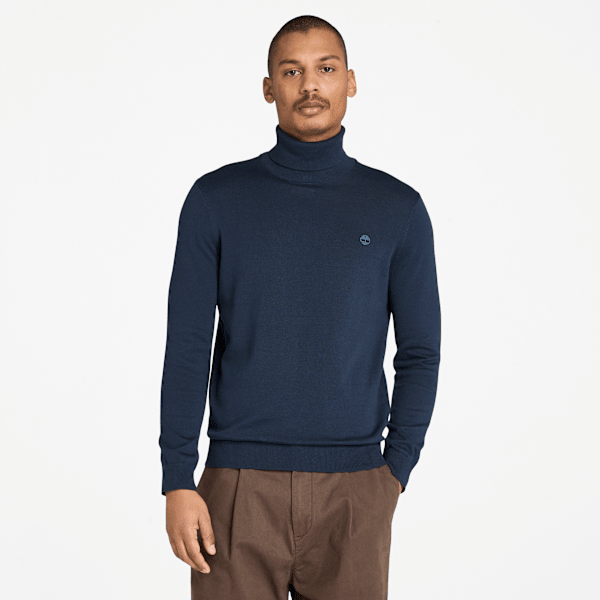 Timberland - Williams River Rollkragenpullover aus Baumwolle für Herren in Dunkelblau, Mann, Blau, Größe: M Timberland - Williams River Rollkragenpullover aus Baumwolle für Herren in Dunkelblau, Mann, Blau, Größe: M von Timberland
