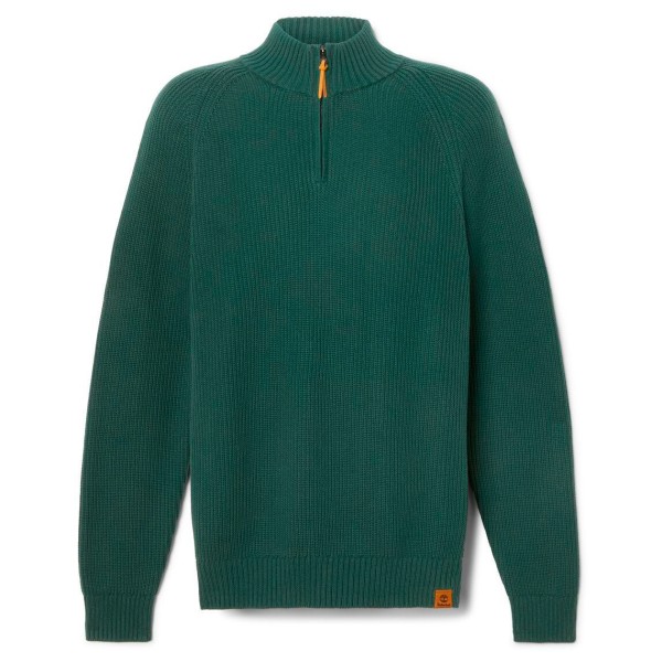 Timberland - Williams River Textured 1/4 Zip Sweater - Pullover Gr L grün von Timberland