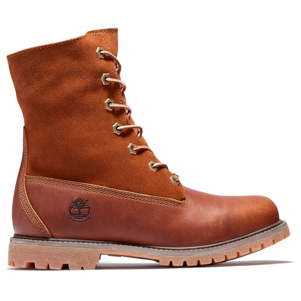 Timberland - Women's Authentic Mid Warm Lined Waterproof Boot - Winterschuhe Gr 39 rot/braun von Timberland