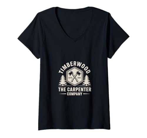 Damen Vintage Axt Timberwood Design für Zimmermann und Holzfäller T-Shirt mit V-Ausschnitt Damen Vintage Axt Timberwood Design für Zimmermann und Holzfäller T-Shirt mit V-Ausschnitt von Timberwood Carpenter Design