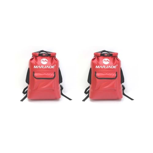 Timcryxient Wasserdichter Dry Bag Rucksack Flaschenhalter mit Handyfach Wassersportausrüstung Pack Outdoor Fluss Trekking Segelsack Rot, 2er-Set (rot), Siehe Produktbeschreibung von Timcryxient