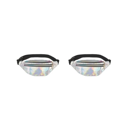 Travel Companion Wasserdichte Hüfttaschen für Essentials PU Hüfttaschen Frauen Gürteltasche Bauchtasche Breit Mode Multifunktional Lila, 2 Sets (Silber), Siehe Produktbeschreibung, Siehe Beschreibung von Timcryxient
