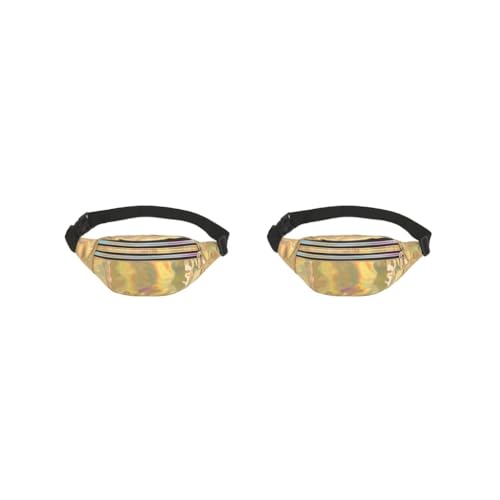 Travel Companion Wasserdichte Hüfttaschen für Essentials PU Hüfttaschen Frauen Gürteltasche Bauchtasche Breit Mode Multifunktional Lila, 2er-Set (Gold), Siehe Produktbeschreibung, Siehe Beschreibung von Timcryxient