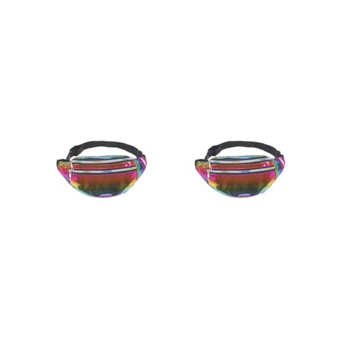 Travel Companion Wasserdichte Hüfttaschen für Essentials PU Hüfttaschen Frauen Gürteltasche Bauchtasche Breit Mode Multifunktional Lila, 2er-Set (Regenbogen), Siehe Produktbeschreibung, Siehe von Timcryxient