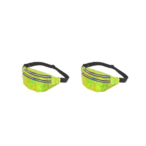 Travel Companion Wasserdichte Hüfttaschen für Essentials PU Hüfttaschen Frauen Gürteltasche Bauchtasche Breit Mode Multifunktional Lila, 2er-Set (fluoreszierendes Grün), Siehe Produktbeschreibung, von Timcryxient