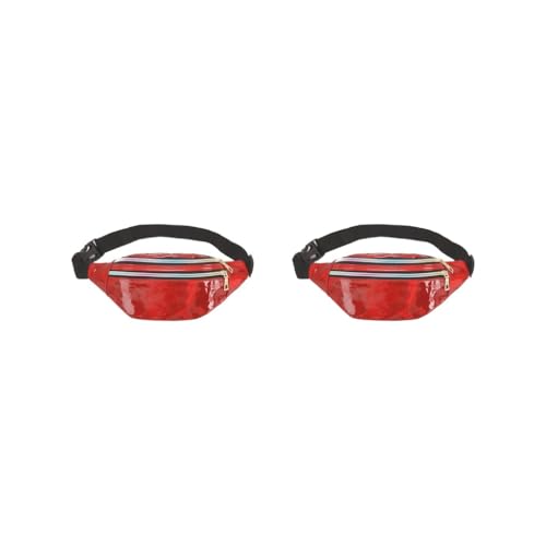 Travel Companion Wasserdichte Hüfttaschen für Essentials PU Hüfttaschen Frauen Gürteltasche Bauchtasche Breit Mode Multifunktional Lila, 2er-Set (rot), Siehe Produktbeschreibung, Siehe Beschreibung von Timcryxient