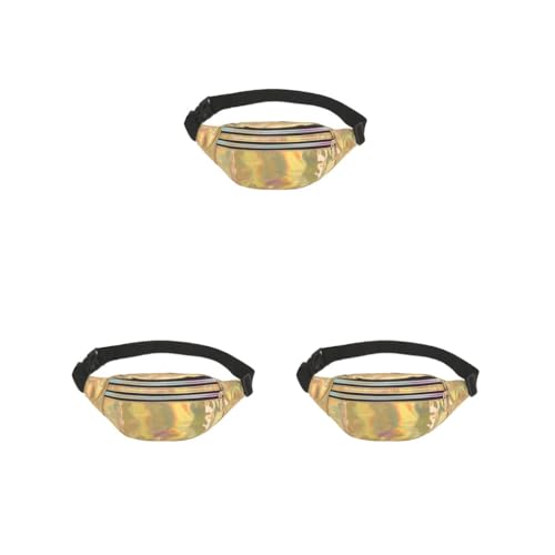 Travel Companion Wasserdichte Hüfttaschen für Essentials PU Hüfttaschen Frauen Gürteltasche Bauchtasche Breit Mode Multifunktional Lila, 3er-Set (Gold), Siehe Produktbeschreibung, Siehe Beschreibung von Timcryxient