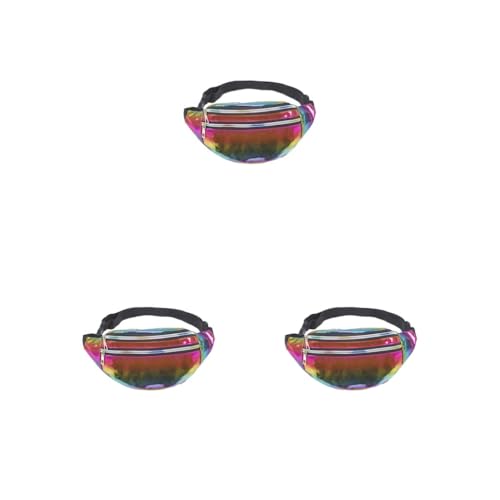Travel Companion Wasserdichte Hüfttaschen für Essentials PU Hüfttaschen Frauen Gürteltasche Bauchtasche Breit Mode Multifunktional Lila, 3er-Set (Regenbogen), Siehe Produktbeschreibung, Siehe von Timcryxient