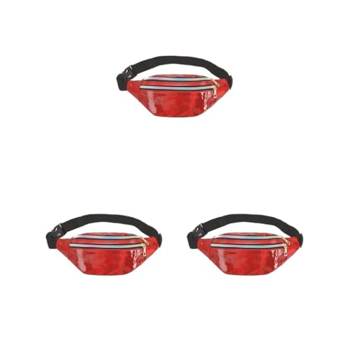 Travel Companion Wasserdichte Hüfttaschen für Essentials PU Hüfttaschen Frauen Gürteltasche Bauchtasche Breit Mode Multifunktional Lila, 3er-Set (rot), Siehe Produktbeschreibung, Siehe Beschreibung von Timcryxient