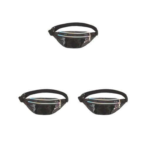 Travel Companion Wasserdichte Hüfttaschen für Essentials PU Hüfttaschen Frauen Gürteltasche Bauchtasche Breit Mode Multifunktional Lila, 3er-Set (schwarz), Siehe Produktbeschreibung, Siehe von Timcryxient