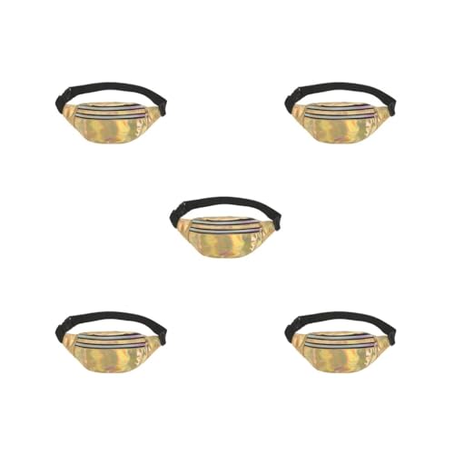 Travel Companion Wasserdichte Hüfttaschen für Essentials PU Hüfttaschen Frauen Gürteltasche Bauchtasche Breit Mode Multifunktional Lila, 5er-Set (Gold), Siehe Produktbeschreibung, Siehe Beschreibung von Timcryxient