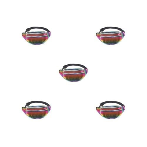 Travel Companion Wasserdichte Hüfttaschen für Essentials PU Hüfttaschen Frauen Gürteltasche Bauchtasche Breit Mode Multifunktional Lila, 5er-Set (Regenbogen), Siehe Produktbeschreibung, Siehe von Timcryxient
