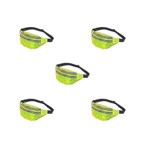 Travel Companion Wasserdichte Hüfttaschen für Essentials PU Hüfttaschen Frauen Gürteltasche Bauchtasche Breit Mode Multifunktional Lila, 5er-Set (fluoreszierendes Grün), Siehe Produktbeschreibung, von Timcryxient