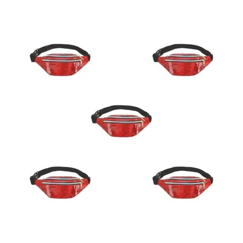 Travel Companion Wasserdichte Hüfttaschen für Essentials PU Hüfttaschen Frauen Gürteltasche Bauchtasche Breit Mode Multifunktional Lila, 5er-Set (rot), Siehe Produktbeschreibung, Siehe Beschreibung von Timcryxient