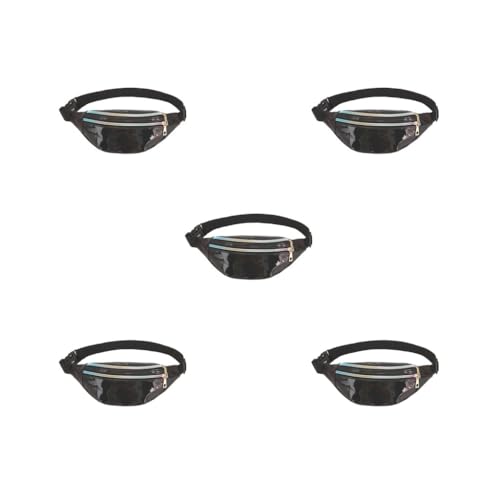 Travel Companion Wasserdichte Hüfttaschen für Essentials PU Hüfttaschen Frauen Gürteltasche Bauchtasche Breit Mode Multifunktional Lila, 5er-Set (schwarz), Siehe Produktbeschreibung, Siehe von Timcryxient