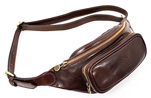 Bauchtasche Leder - Damen und Herren Bauchtasche - Stylische Gürteltasche - 100% Leder - Italienische Handwerkstradition - Braun - Time Resistance von Time Resistance