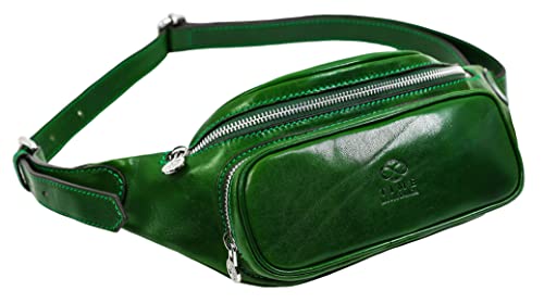 Bauchtasche Leder - Damen und Herren Bauchtasche - Zeitlose Gürteltasche - 100% Leder - Italienische Handwerkstradition - Grün - Time Resistance von Time Resistance