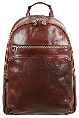 Time Resistance Damen und Herren Rucksack aus Leder - Handgefertigt in Italien - 100% Lederrucksack - Vintage Rucksack - Wanderrucksack von Time Resistance