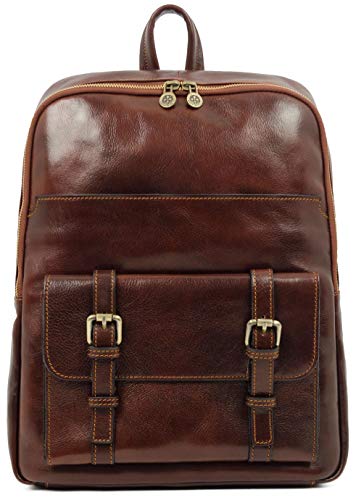 Time Resistance Herren Rucksack aus Leder - Handgefertigt in Italien - 100% Lederrucksack - Vintage Rucksack Damen und Herren von Time Resistance