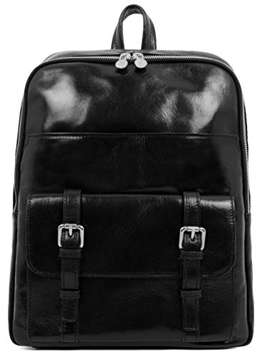 Time Resistance Herren Rucksack aus Leder - Handgefertigt in Italien - 100% Lederrucksack - Vintage Rucksack Damen und Herren von Time Resistance