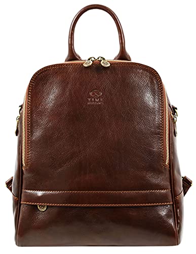 Time Resistance Damen und Herren Rucksack aus Leder - Umwandelbar zu Schultertasche - 100% Lederrucksack - Vintage Rucksack Damen von Time Resistance