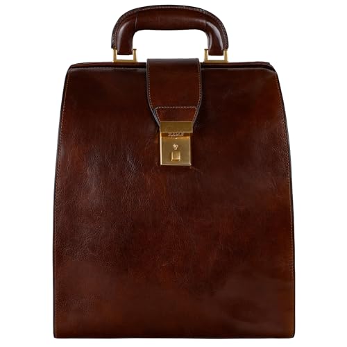 Time Resistance Herren Rucksack aus Leder - Handgefertigt in Italien - 100% Lederrucksack - Vintage Rucksack Damen und Herren von Time Resistance