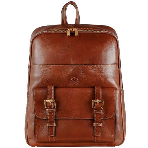 Time Resistance Herren Rucksack aus Leder - Handgefertigt in Italien - 100% Lederrucksack - Vintage Rucksack Damen und Herren von Time Resistance