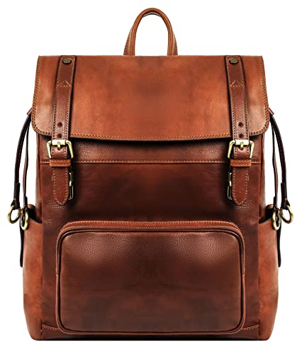 Time Resistance Herren und Damen Rucksack aus Leder - Handgefertigt in Italien - 100% Lederrucksack - Vintage Rucksack Herren - Reiserucksack von Time Resistance