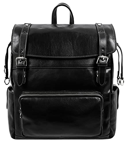 Time Resistance Herren und Damen Rucksack aus Leder - Handgefertigt in Italien - 100% Lederrucksack - Vintage Rucksack Herren - Reiserucksack von Time Resistance