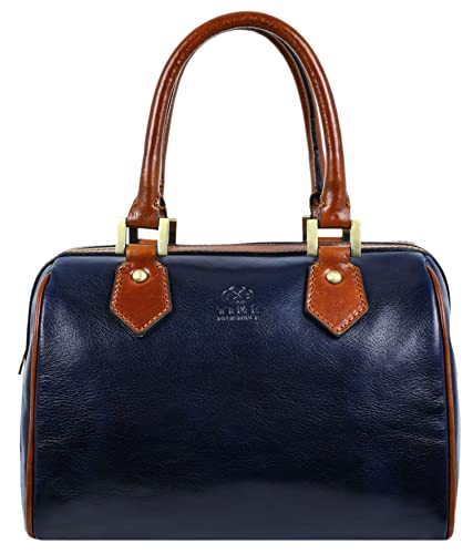 Time Resistance Kleine Handtasche Damen - Schultertasche aus Leder - Tragetasche - Made in Italy - Portemonnaie - Tasche für Damen - Blau von Time Resistance