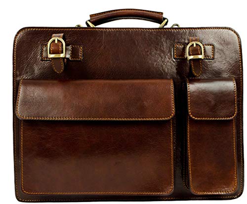 Time Resistance Braun Leder Arbeitstasche – Handgemacht Ledertasche 15 Zoll Laptoptasche Bürotasche Notebooktasche Businesstasche Aktentasche Umhängetasch von Time Resistance