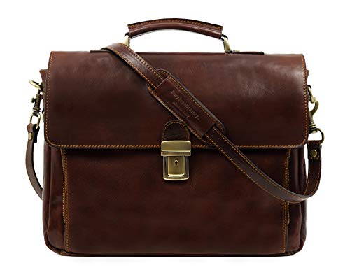 Time Resistance Leder Arbeitstasche – Handgemacht Ledertasche 15 Zoll Laptoptasche Bürotasche Notebooktasche Businesstasche Aktentasche Umhängetasch von Time Resistance