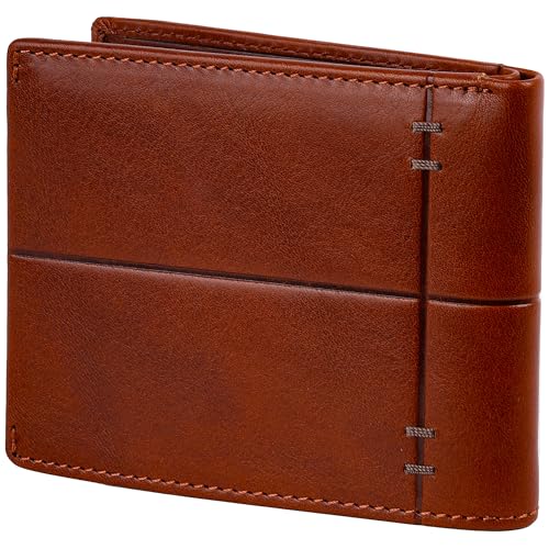 Time Resistance Leder Geldbörse – Italienisches handgefertigtes minimalistisches Design – Brieftasche für Kreditkarten und Bargeld (Cognac Braun) von Time Resistance