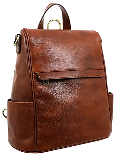 Time Resistance Leder Rucksack für Damen - 100% Lederrucksack - Vintage Rucksack Damen groß - Damentaschen von Time Resistance